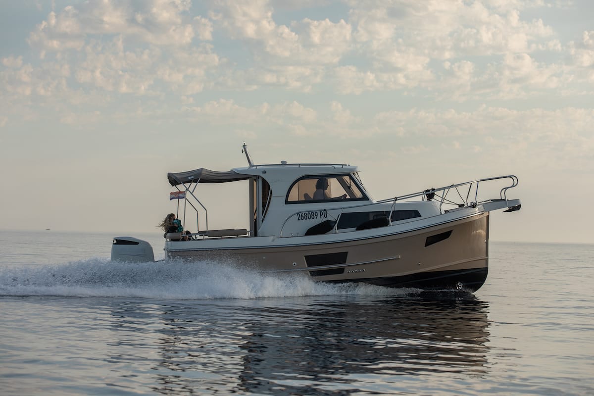 Exterior view of H7 - Nelly, a Leidi 800R motorboat at Grad Pula, Croatia