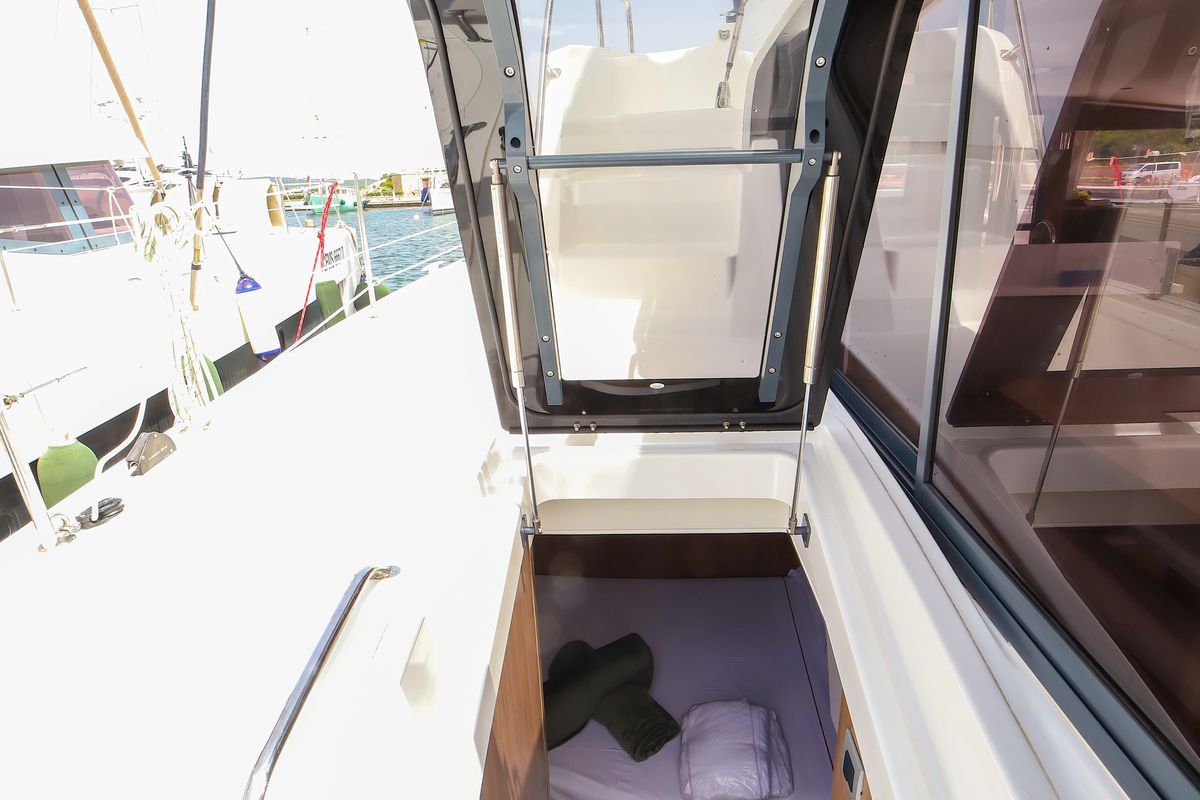 Cabin on Avocado, a Bali 4.6 catamaran at Olbia, Italy