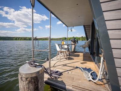 Deck of Miami, a Woma D13 motorboat at Fürstenberg/Havel, Germany