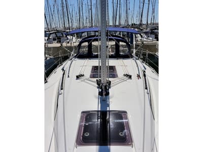 Deck of Vita, a Bavaria Cruiser 34 sailboat at Općina Sukošan, Croatia
