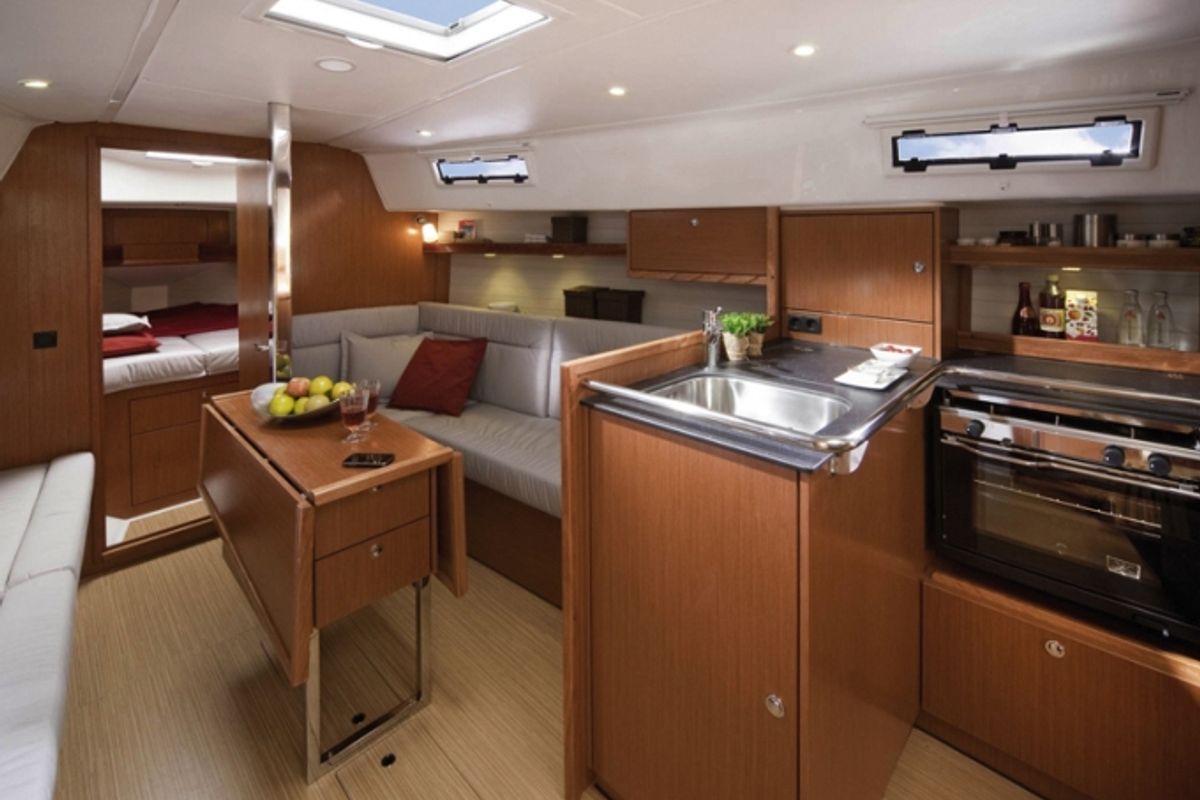 Galley of Star Chiara, a Bavaria 32 Cruiser sailboat at Punat, Croatia