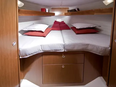Cabin on Star Chiara, a Bavaria 32 Cruiser sailboat at Punat, Croatia