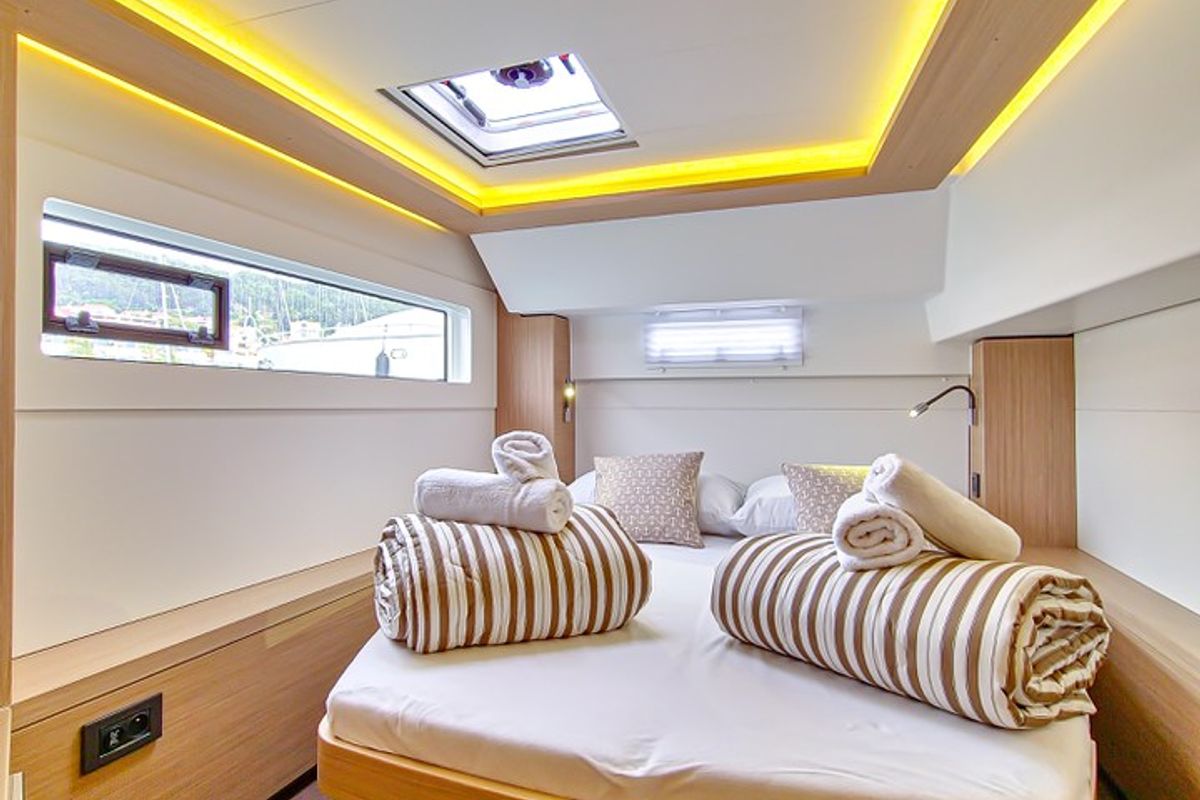 Cabin on Felicita, a Lagoon 46 catamaran at Split, Croatia