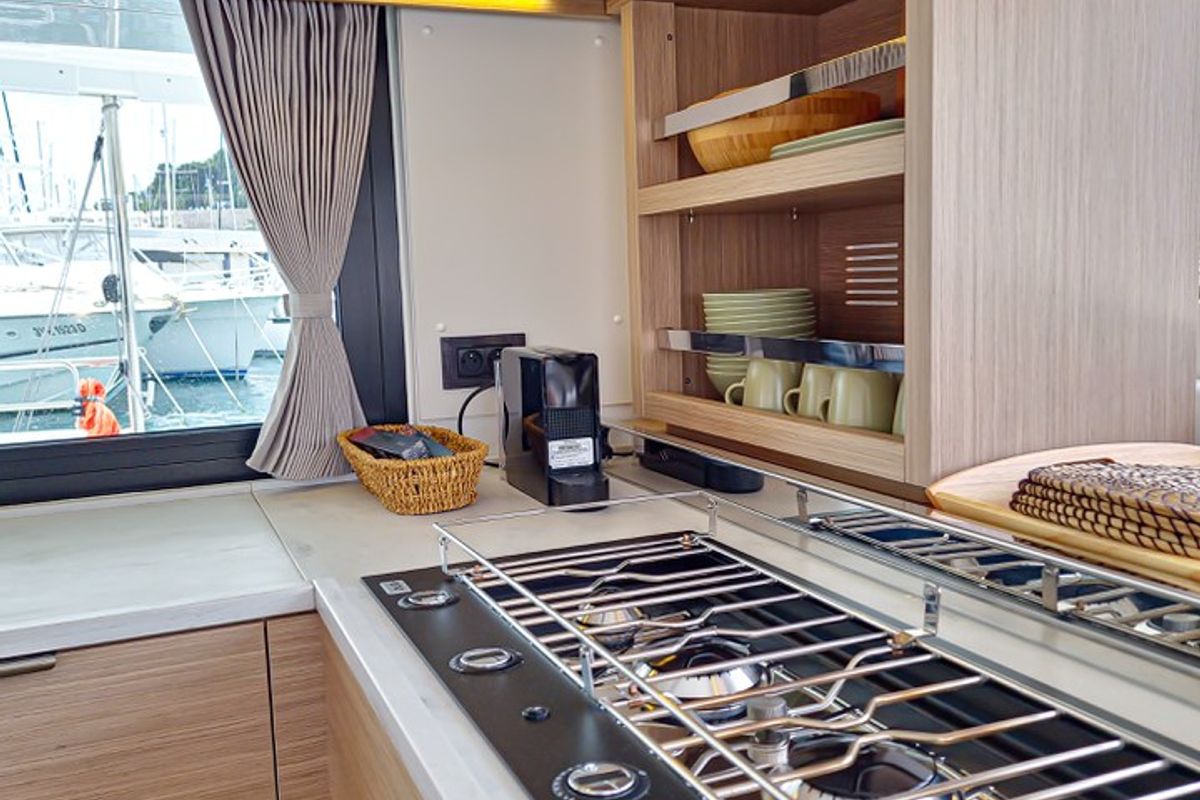 Cabin on Felicita, a Lagoon 46 catamaran at Split, Croatia