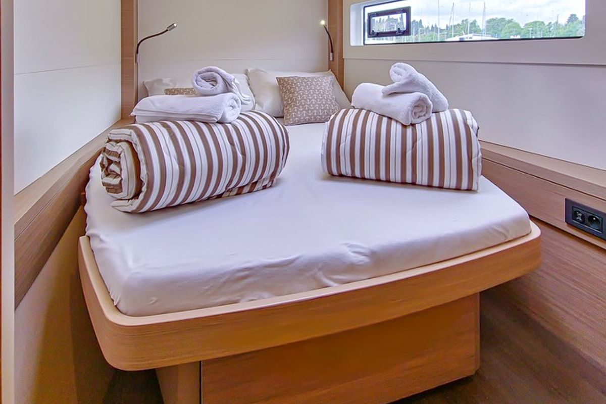 Cabin on Felicita, a Lagoon 46 catamaran at Split, Croatia
