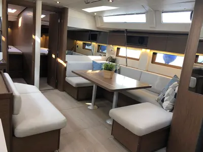 Galley of Salt Water, a Beneteau Oceanis 51.1 sailboat at Athens, Greece
