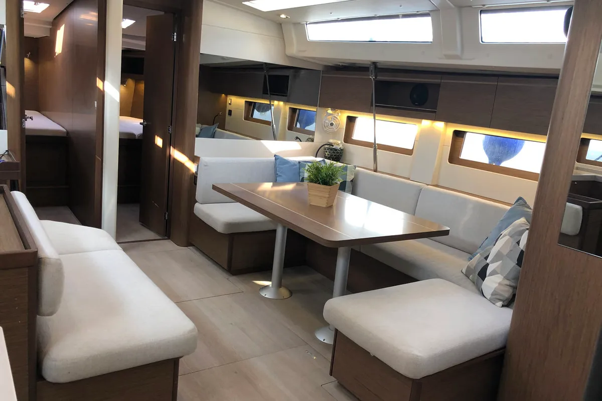Galley of Salt Water, a Beneteau Oceanis 51.1 sailboat at Athens, Greece