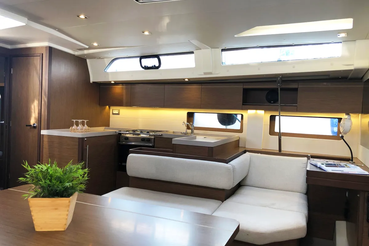 Salon of Salt Water, a Beneteau Oceanis 51.1 sailboat at Athens, Greece