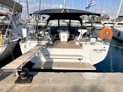 Deck of Salt Water, a Beneteau Oceanis 51.1 sailboat at Athens, Greece