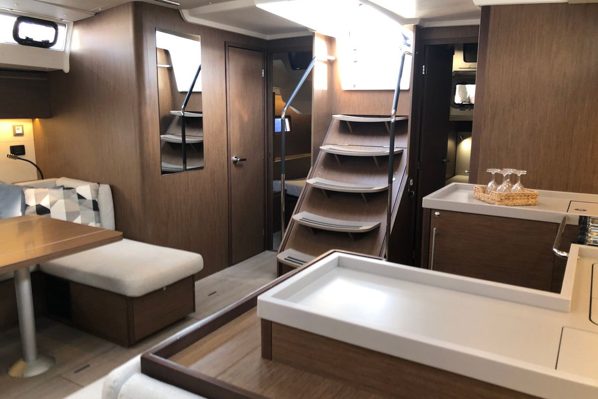 Salon of Salt Water, a Beneteau Oceanis 51.1 sailboat at Athens, Greece