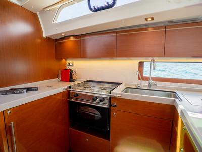 Galley of One Piece, a Beneteau Oceanis 51.1 sailboat at Athens, Greece