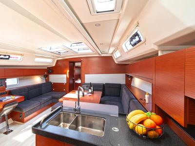Galley of Kiveli, a Hanse Yachts Hanse 458 sailboat at Lavreotiki Municipal Unit, Greece