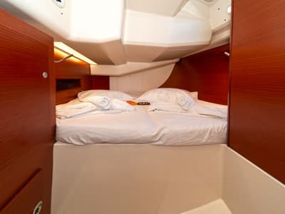 Cabin on Kiveli, a Hanse Yachts Hanse 458 sailboat at Lavreotiki Municipal Unit, Greece