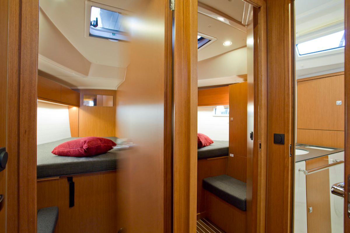 Cabin on Avatar, a Bavaria Cruiser 46 sailboat at Grad Šibenik, Croatia