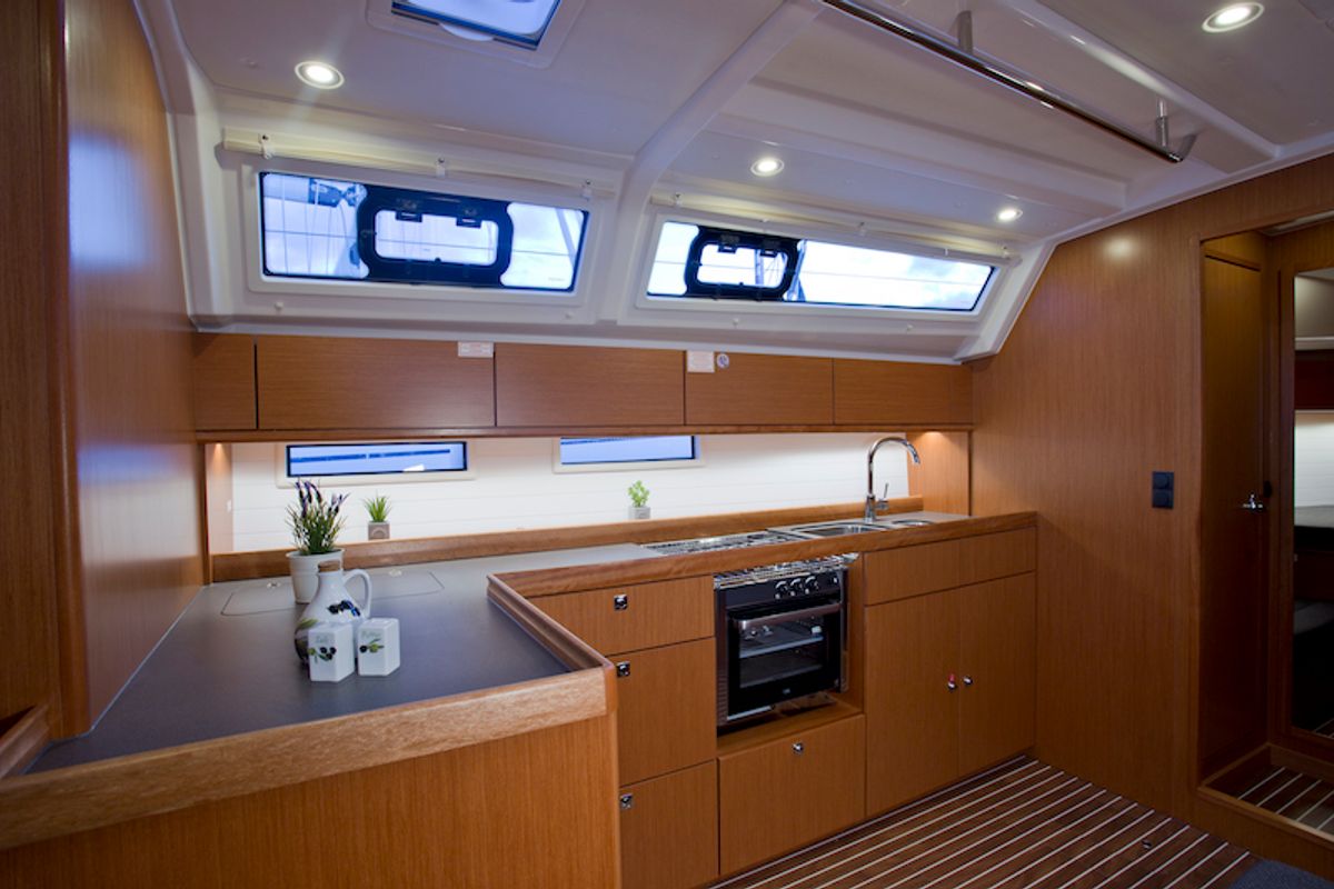 Galley of Avatar, a Bavaria Cruiser 46 sailboat at Grad Šibenik, Croatia