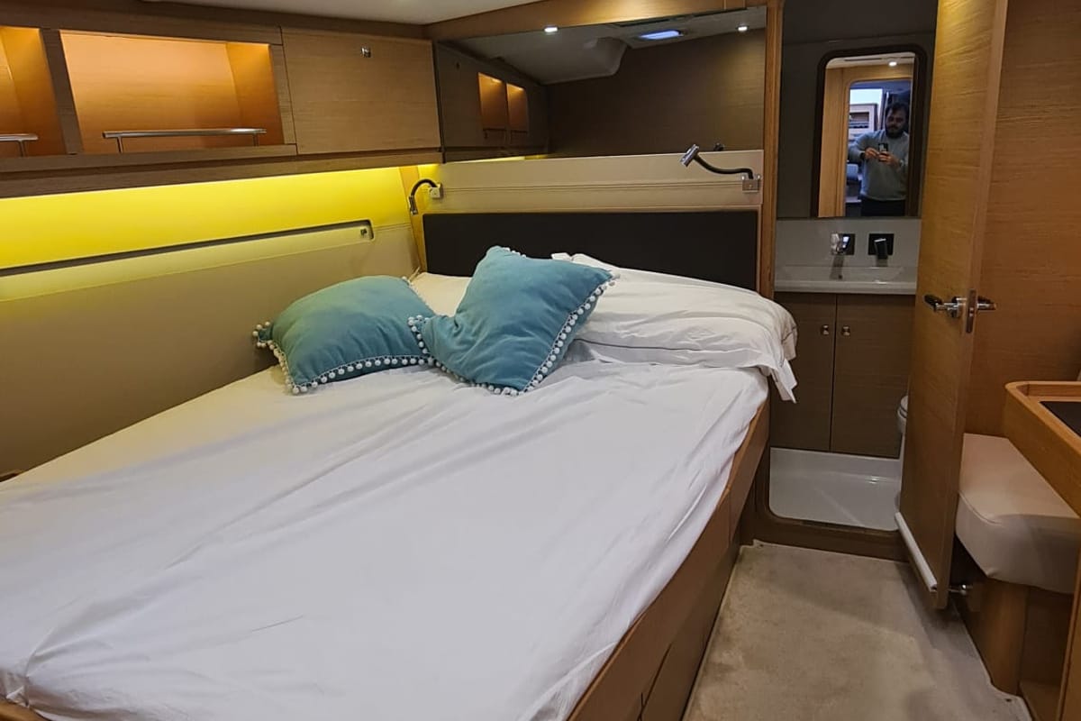 Cabin on Premium, a Dufour 56 Exclusive sailboat at Castellammare del Golfo, Italy