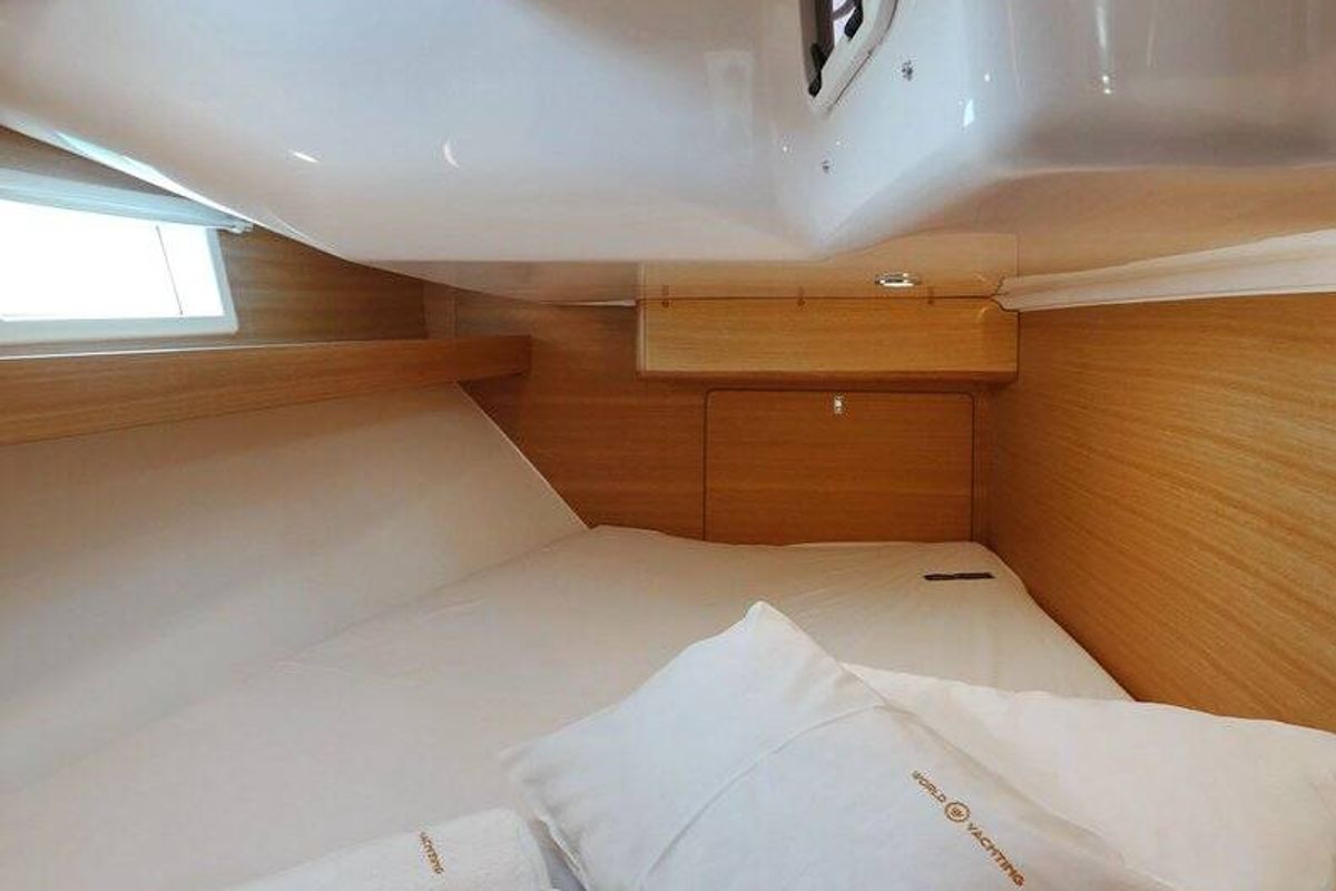 Cabin on REBEL YELL, a Elan Impression 45.1 sailboat at Grad Pula, Croatia