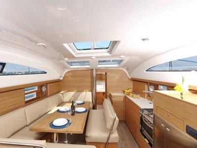 Salon of REBEL YELL, a Elan Impression 45.1 sailboat at Grad Pula, Croatia