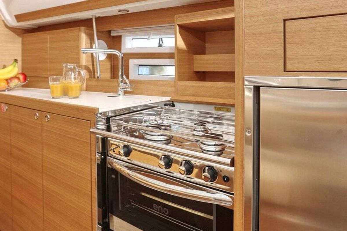 Galley of REBEL YELL, a Elan Impression 45.1 sailboat at Grad Pula, Croatia