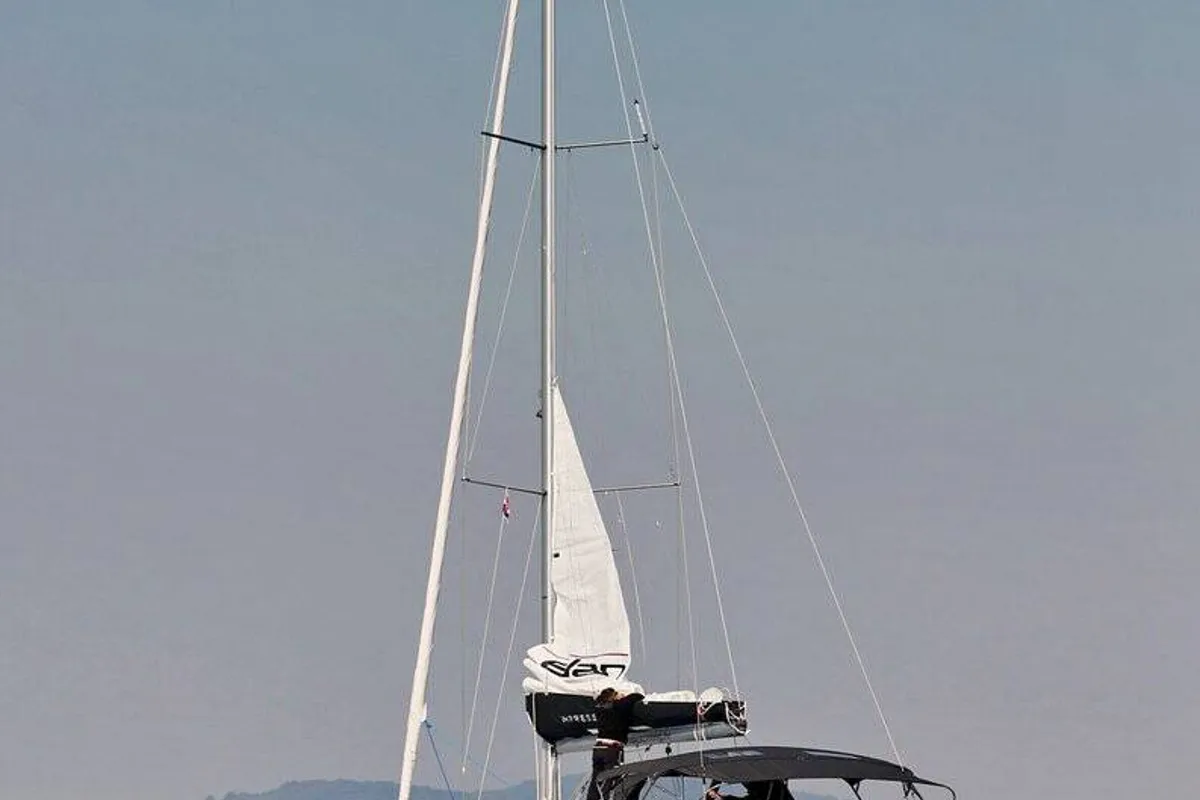 Exterior view of REBEL YELL, a Elan Impression 45.1 sailboat at Grad Pula, Croatia