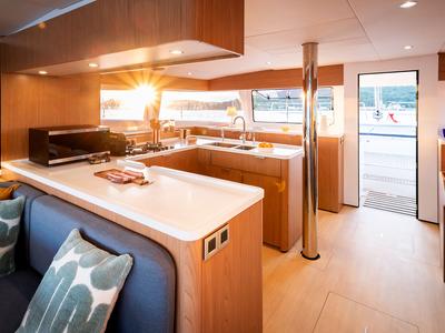 Galley of Lumière, a Bali 5.2 catamaran at Općina Sukošan, Croatia
