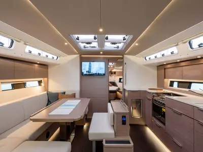 Salon of Orsasei - Owner version, A/C, Water maker, Solar Panel, a Hanse Yachts Hanse 460 sailboat at Cannigione, Italy