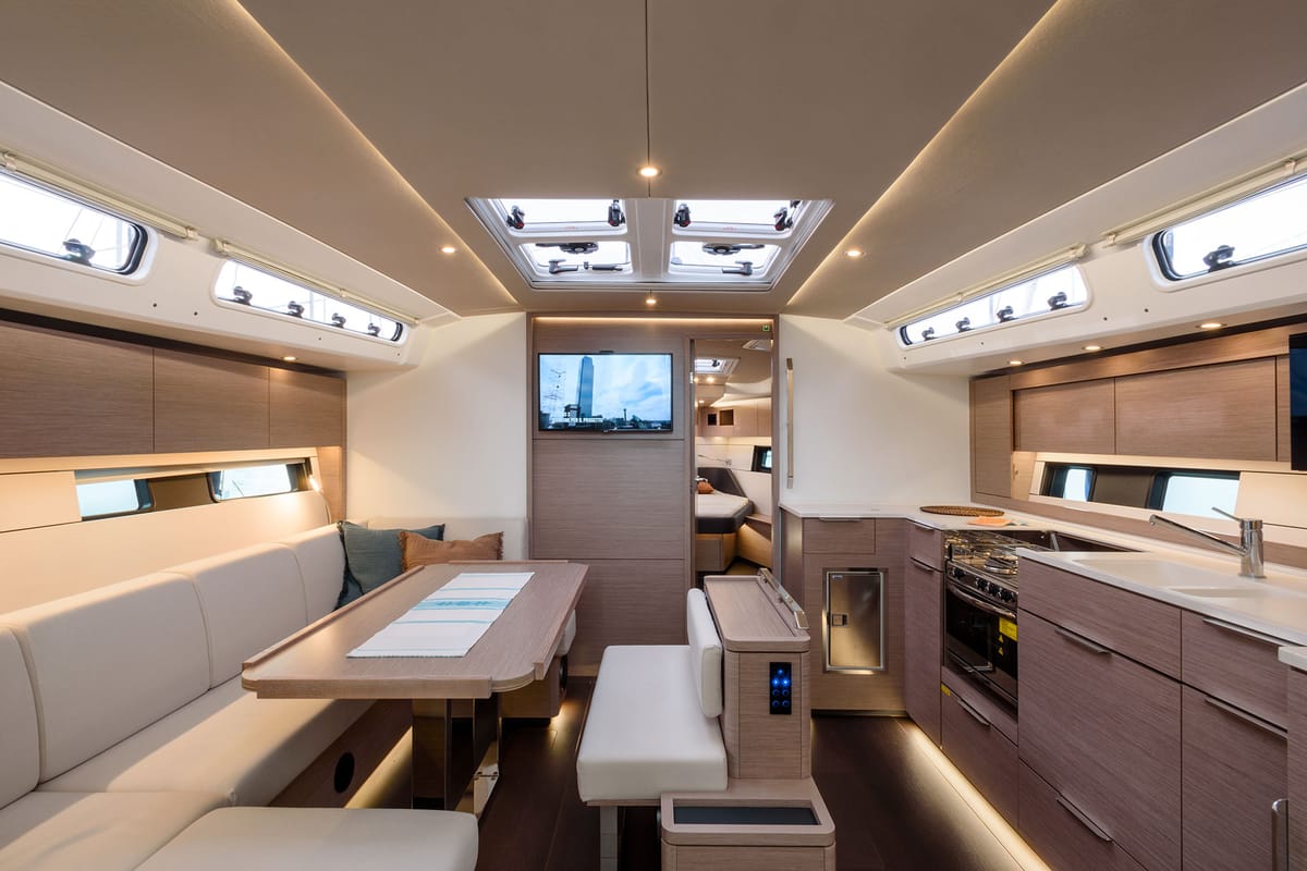 Salon of Orsasei - Owner version, A/C, Water maker, Solar Panel, a Hanse Yachts Hanse 460 sailboat at Cannigione, Italy