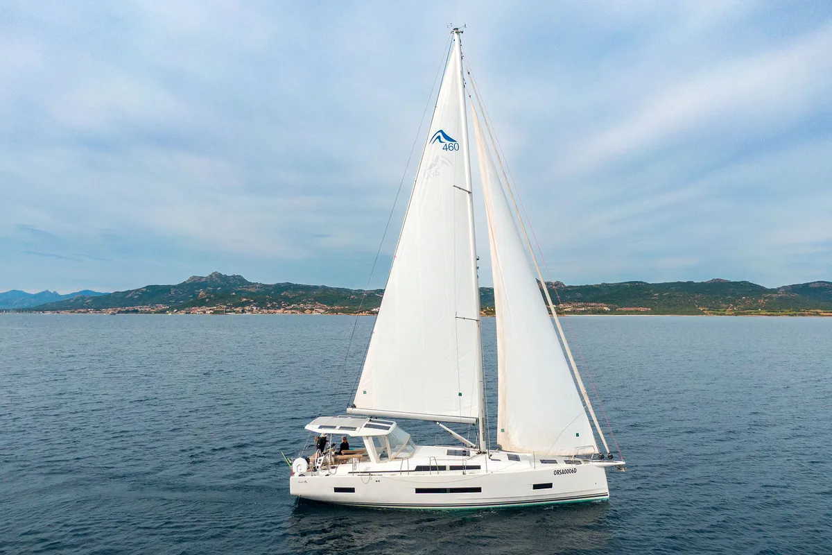 Exterior view of Orsasei - Owner version, A/C, Water maker, Solar Panel, a Hanse Yachts Hanse 460 sailboat at Cannigione, I…