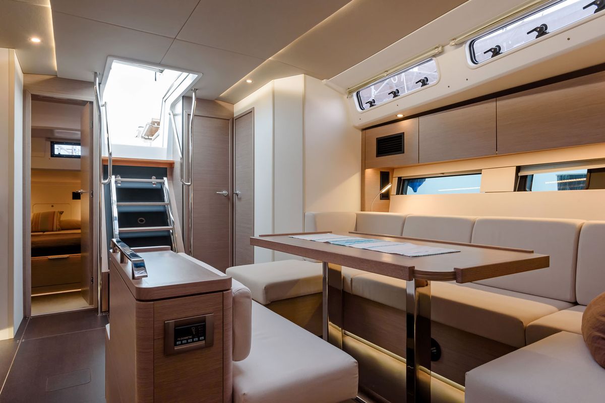 Salon of Orsasei - Owner version, A/C,  Water maker, Solar Panel, a Hanse Yachts Hanse 460 sailboat at Cannigione, Italy