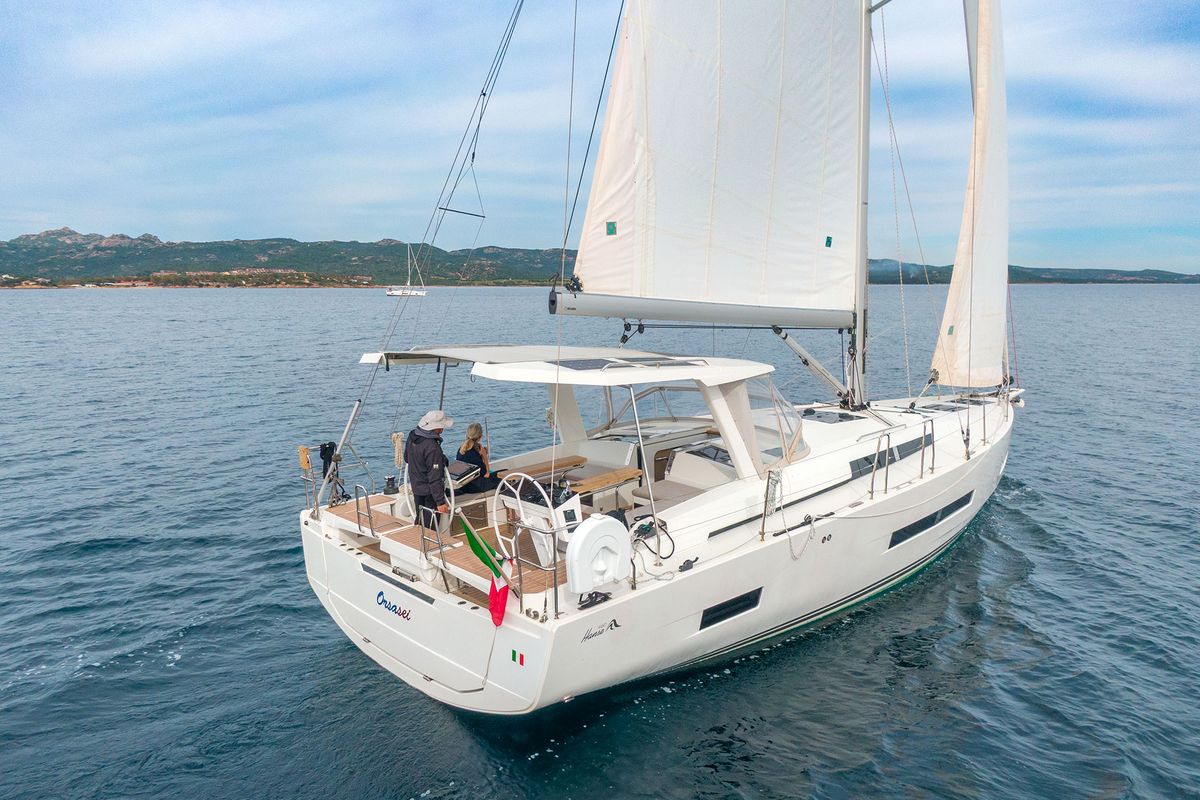 Exterior view of Orsasei - Owner version, A/C,  Water maker, Solar Panel, a Hanse Yachts Hanse 460 sailboat at Cannigione, I…