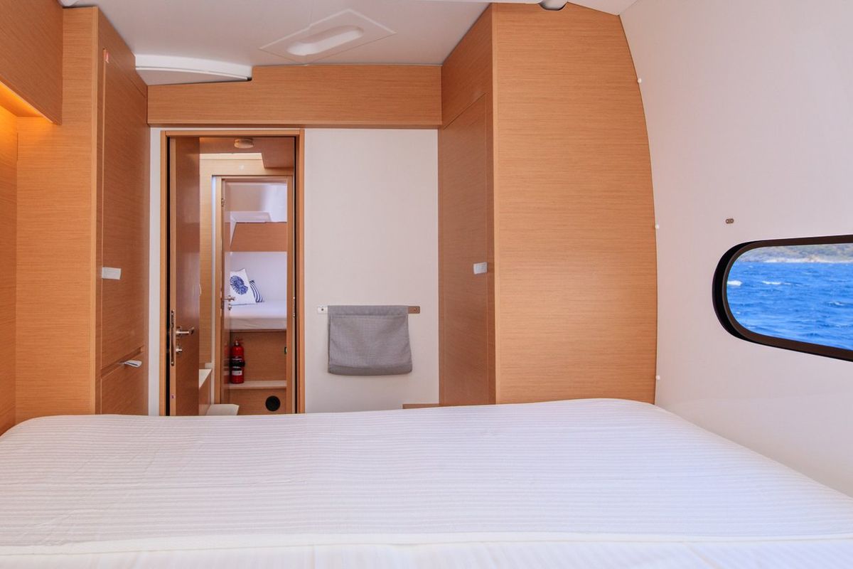 Cabin on Lizzy, a Excess 11 - 4 + 1 + 1 cab. catamaran at Fethiye, Turkey