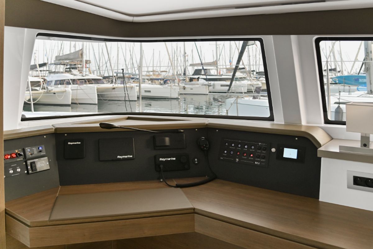 Cabin on E. M, a Bali 4.6 catamaran at Athens, Greece