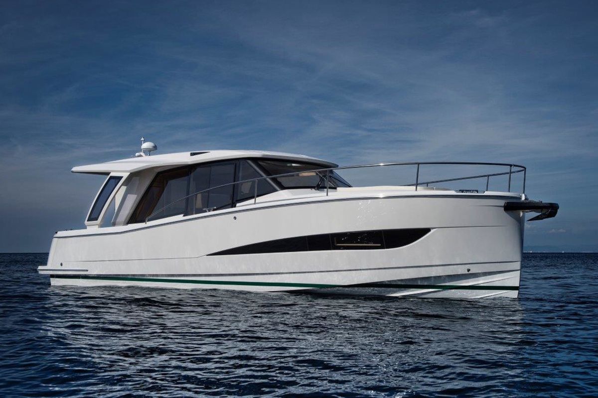 Exterior view of Helgeroa, a Greenline 39 yacht at Porsgrunn, Norway
