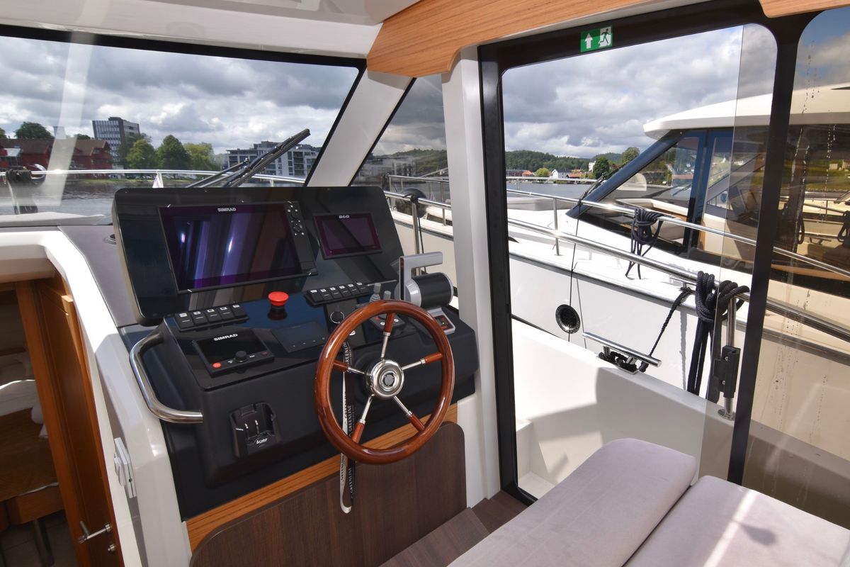 Cockpit of Helgeroa, a Greenline 39 yacht at Porsgrunn, Norway