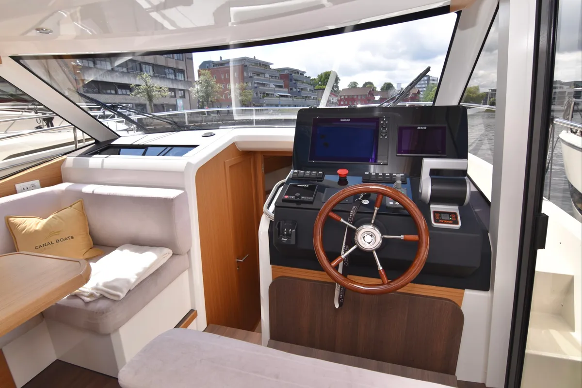 Cockpit of Helgeroa, a Greenline 39 yacht at Porsgrunn, Norway