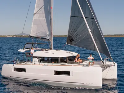 Pussycat, a Lagoon Lagoon 40 catamaran at Seychelles, Eden Island Marina, Seychelles