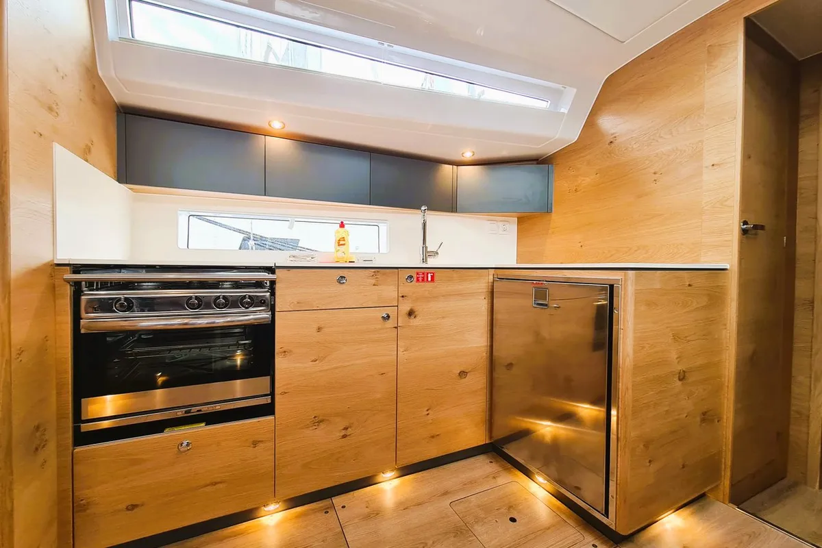 Galley of Hangover, a Elan Impression 45 sailboat at Grad Šibenik, Croatia