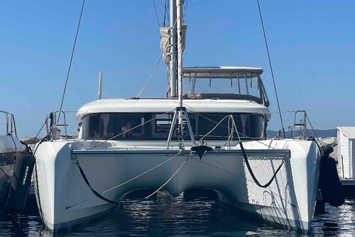 Exterior view of Aventura, a Lagoon 42 OW catamaran at Ventimiglia, Italy