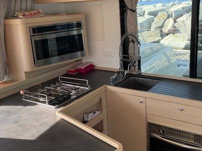 Galley of Aventura, a Lagoon 42 OW catamaran at Ventimiglia, Italy