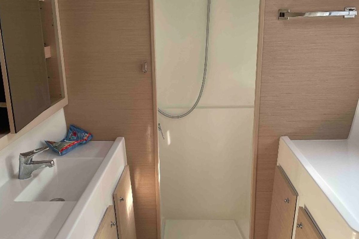 Head on Aventura, a Lagoon 42 OW catamaran at Ventimiglia, Italy