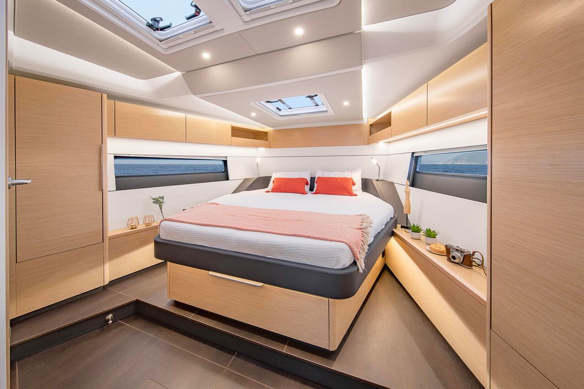 Cabin on Alma, a Hanse Yachts Hanse 510 sailboat at Seget Donji, Croatia