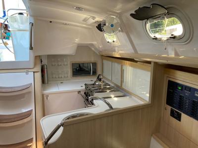 Galley of Damis Jolie, a Delta 365 sailboat at Paraty, Brazil
