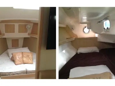 Cabin on Damis Jolie, a Delta 365 sailboat at Paraty, Brazil