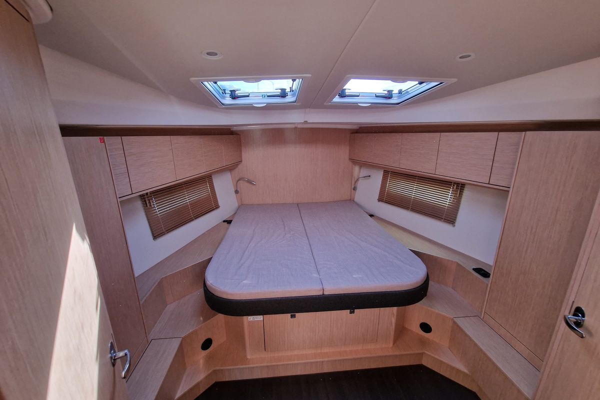 Cabin on Eileen, a Bavaria C46 sailboat at Zadar, Croatia