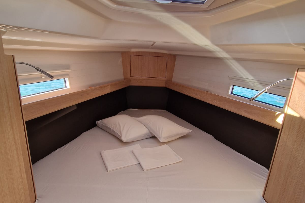 Cabin on Sayra, a Bavaria Cruiser 37 sailboat at Murter, Croatia