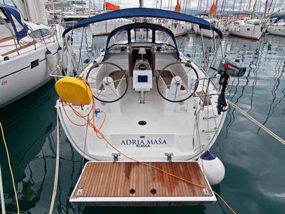 Cockpit of Adria Maša, a Bavaria Cruiser 34 sailboat at Split, Croatia