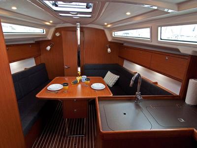 Salon of Adria Maša, a Bavaria Cruiser 34 sailboat at Split, Croatia