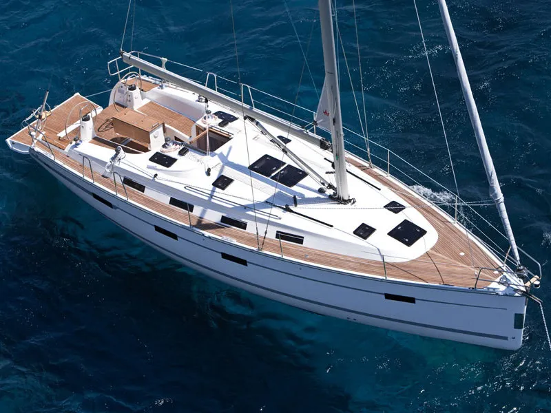 Exterior view of AF-B40C, a Bavaria 40 Cruiser sailboat at Preveza, Greece