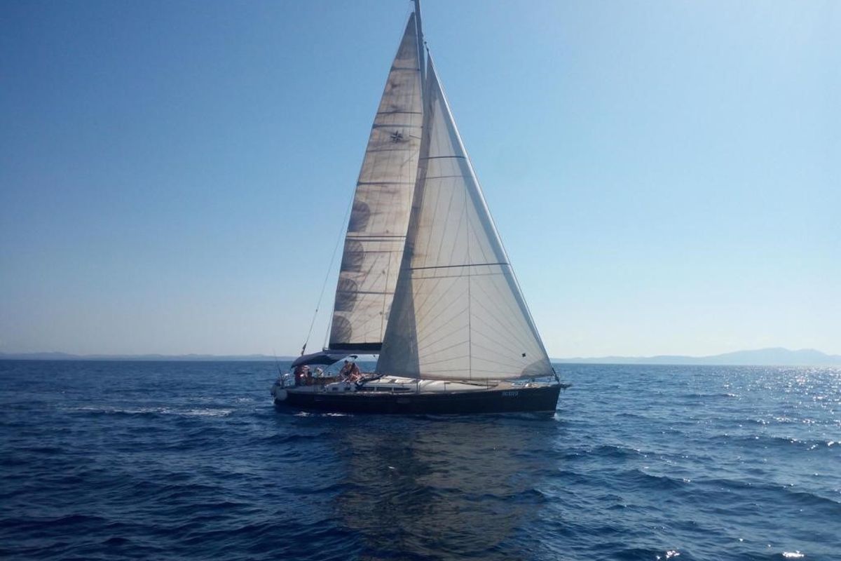 Exterior view of Don Pepe, a Jeanneau Sun Odyssey 49 sailboat at Pisticci, Italy