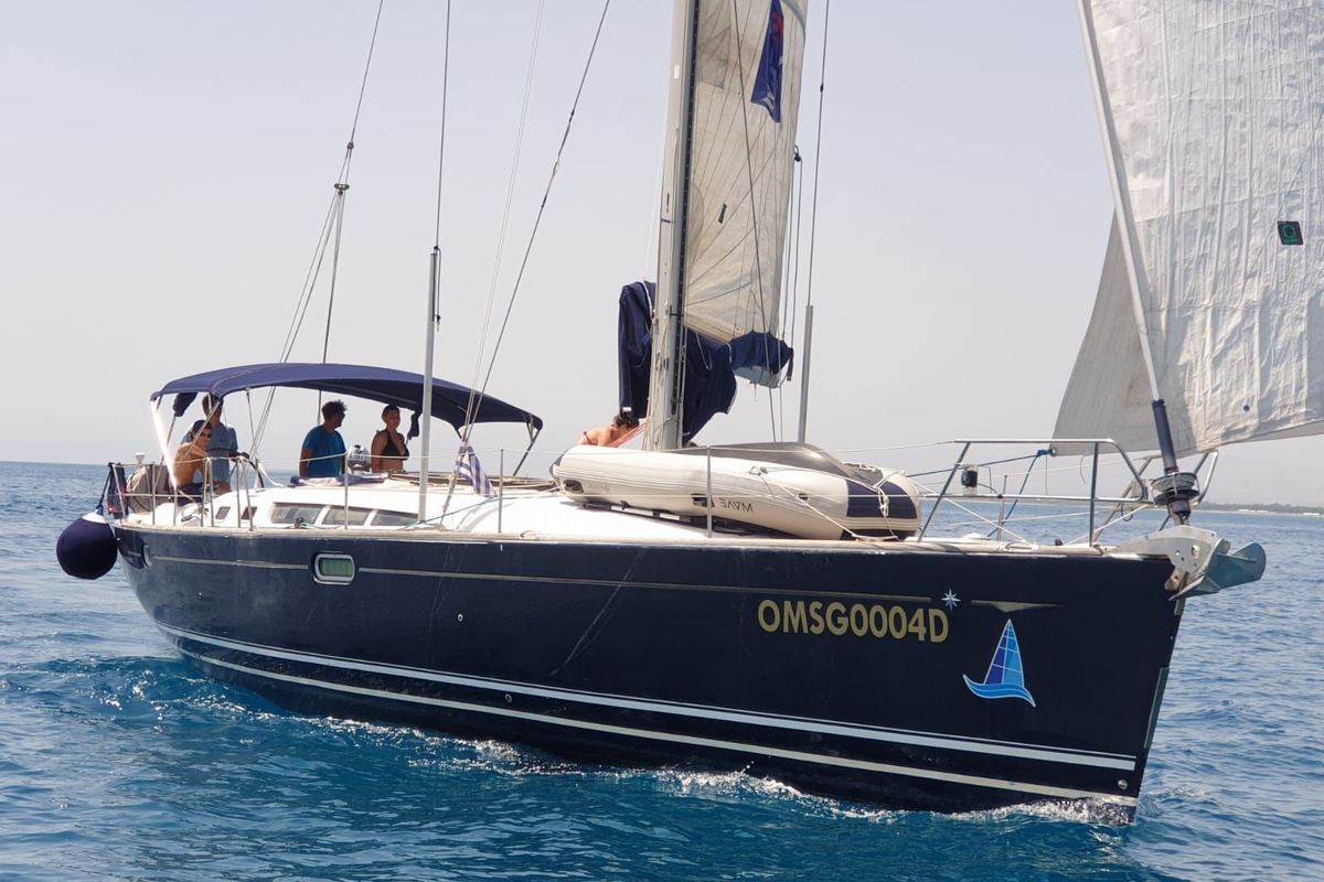 Exterior view of Don Pepe, a Jeanneau Sun Odyssey 49 sailboat at Pisticci, Italy